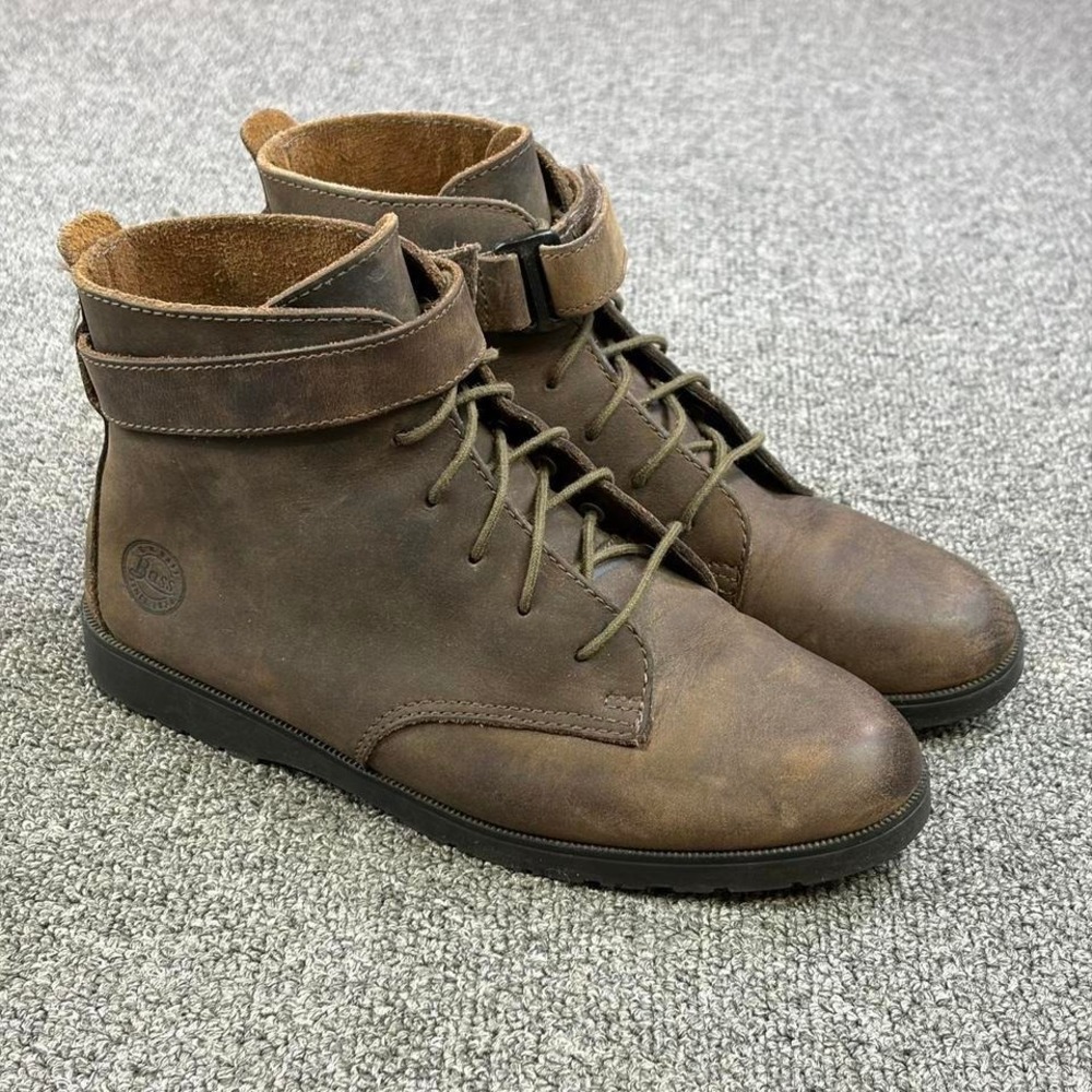 Women's G.H. Bass Brown Leather Harness Buckle Booties Ankle Boots Size 4.5 M
